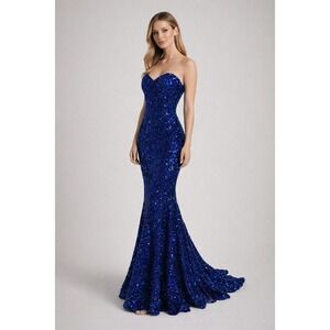 hebeos sequin dress NEW Hebeos Princess Dress Sequins Slit Thigh Cut A Line Cold Shoulder $145 Small